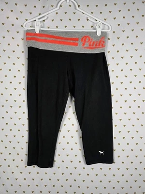 Pantalones Capri Yoga Victorias Secret ROSA Y2K DE COLECCIÓN Plegables Recortados MEDIANOS Foto 1 de 4