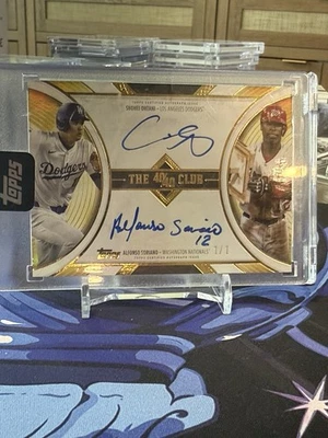 Autógrafo 1/1 Topps 40/40 Club Shohei Ohtani/Alfonso Soriano 2025 Foto 1 de 3