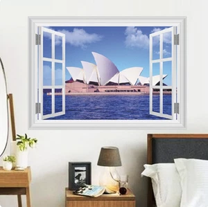 SYDNEY HARBOUR BRIDGE LAKE WINDOW VIEW 3D WALL STICKER MURAL ART Decal - Picture 1 of 1