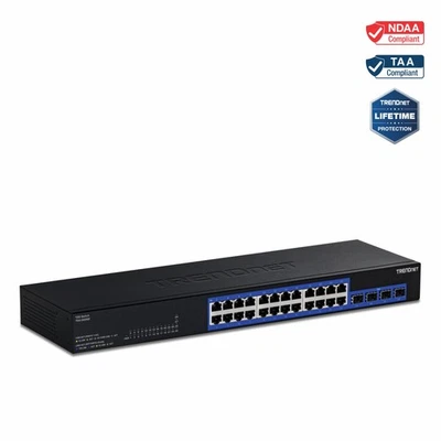 TRENDnet TEG-30262 28-Port Gigabit Switch with 4 x 10G SFP+ Ports - Image 1 of 4