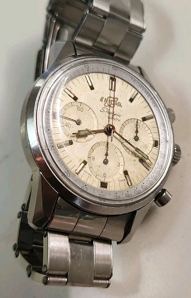 De colección 1962 Enicar Sherpa Graph Mark 1c Valjoux 72 Jim Clark  Foto 1 de 1