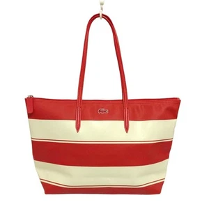 Auth Lacoste - Red White PVC Shoulder Bag - Picture 1 of 8