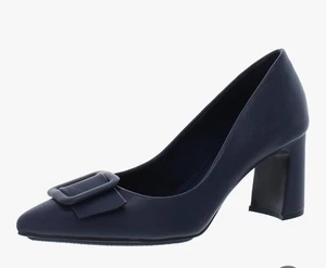Anne Klein Baretta iFlex marineblau Blockabsatz Pumps mit Schnalle 3" Größe 9 - Bild 1 von 10