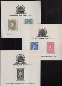 Haiti 1942 Our Lady Set of 3 Souvenir Sheets Mint H #C19-21 - Picture 1 of 1