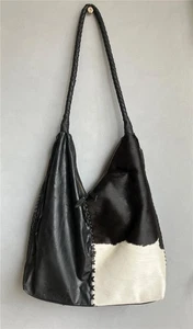 Hand Made NKR! TASSAL BOHO LEATHER BAG Womens Shoulder Bag New - Black 02 - Bild 1 von 4