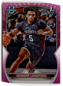 2022-23 Bowman University Chrome #53 Demarr Langford Pink Boston College Eagles - Picture 1 of 2