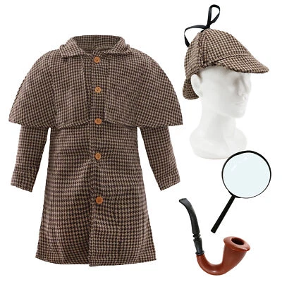 RUBIES CHILDS DETECTIVE COSTUME CAPE HAT + ACCESSORIES WORLD BOOK DAY FANCY DRESS