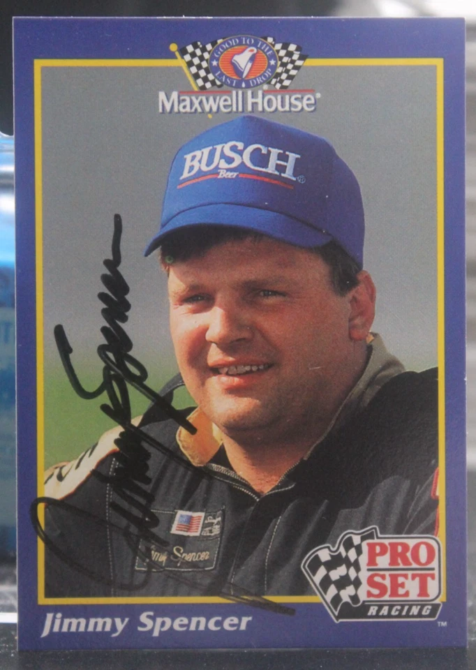 1992 Pro Set Maxwell House #27 - Jimmy Spencer - Autographed - Image 1 of 1