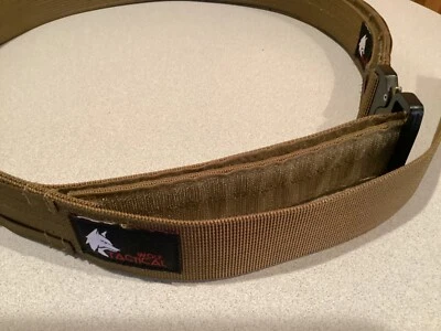 Wolf Tactical Molle Duty Belt Tan Large L(37-40) Missing Part Noted In Condition