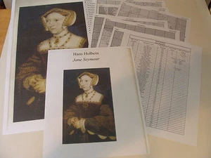 Queen Jane Seymour Cross Stitch Needlework Pattern Chart wife - King Henry VIII - Picture 1 of 2