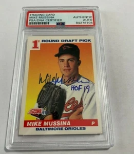 Mike Mussina Baltimore Orioles autograph signed 1991 Score baseball card PSA# - Picture 1 of 3