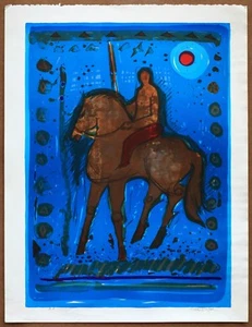Nissan Engel The Horseman Original Hand Signed Rare Late Stage Artist Proof - Picture 1 of 1