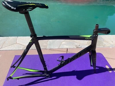 TIME IZON Black /Neon Size L Road Bike Frame Kit, w/.Stem Seat,Post,HS & H2O NEW - Image 1 of 4