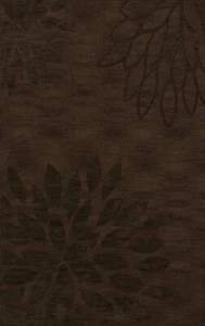 Brown Transitional Leaves Petals Area Rug Floral DV17 - Picture 1 of 12