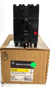 NEW GE TEY330 30 A 480VAC 277VDC 3P Line Circuit Breaker SOLD INDIVIDUALLY - Picture 1 of 7