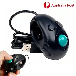 Trackball Mouse Finger HandHeld Mice Cable Ergonomic Mini USB PC Laptop Computer - Picture 1 of 10