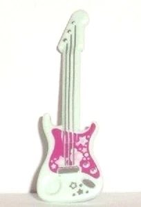 LEGO GUITAR ~ Light Aqua Blue Electric Guitar Minifigure Friends Accessory Piece - Picture 1 of 1
