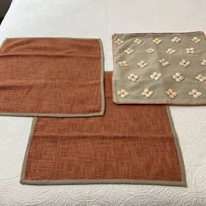 NWT Lot Of 3 Pottery Barn Pillow Cover 20” X 20” Square Shell, Rusty Orange - Picture 1 of 14