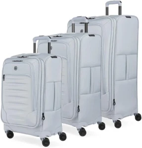 SwissGear Opulence Softside Expandable Luggage w/Spinner Wheels Light Blue 3 PCs - Picture 1 of 7
