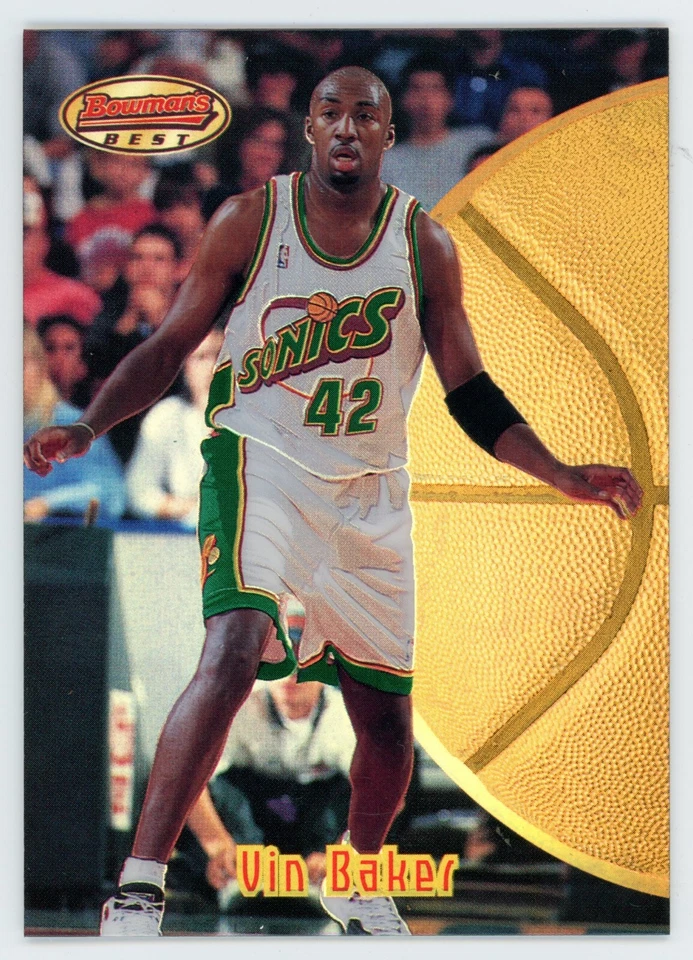1997-98 Bowman's Best Vin Baker Refractor #35 Sonics - Image 1 of 1