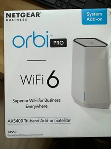 NETGEAR Orbi Pro WiFi 6 Tri-Band Mesh Add-on Satellite (SXS50) for Business - Picture 1 of 1