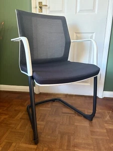 Orangebox Workday Black/ White Mesh Back Cantilever Stacking Arm/ Meeting Chair - Picture 1 of 5