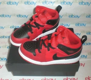 AIR JORDAN 1 MID REVERSE BRED RED 2021 TD SIZE 10C NEW NIB 640735-660 DEADSTOCK - Picture 1 of 10