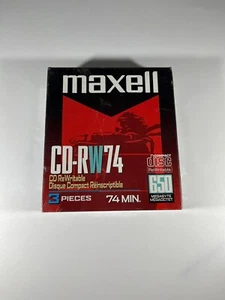 Maxell CD-RW74 CD réinscriptible 650 Mo 74 minutes pack de 3 - Photo 1/12