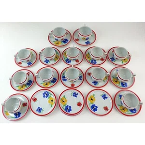 Vintage 34pc Hearthstone Block Vista Alegra Portugal Anemone Cup Saucer Set - Picture 1 of 24