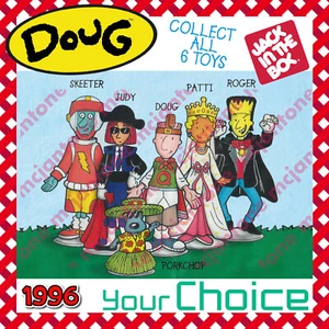 Jack in the Box 1996 DOUG Funnie NICKELODEON Roger Porkchop YOUR Toy CHOICE - Picture 1 of 16