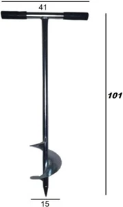 Hand Erdbohrer 150 mm Erdlochbohrer Erdlochausheber Pfahlbohrer Pflanzbohrer - Bild 1 von 1