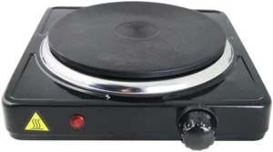 Fornello Elettrico Da Campeggio regolabile piastra ghisa 1500w 18,5 CM nero - Foto 1 di 4