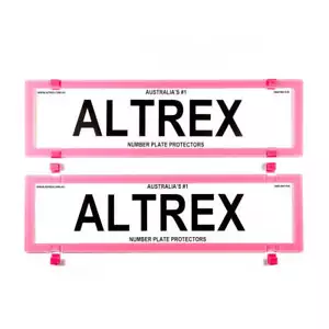 Altrex QLD, VIC, TAS, SA, WA & NT Dual Slimline Pink Number Plate Protectors ... - Picture 1 of 1
