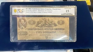 PF-5 T-42 $2 1862 Confederate Currency CSA PCGS Choice Fine 15, 4th Issue - Picture 1 of 7
