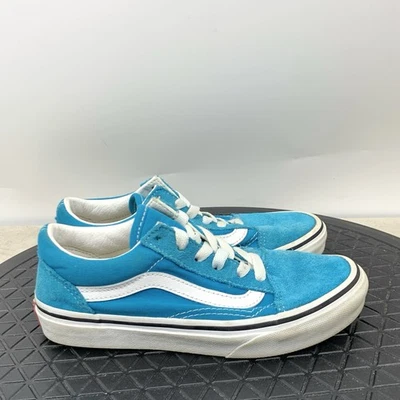 Vans Sneakers Kids Youth Size 2 Shoes Blue Suede Canvas Old Skool Boys Girls - Image 1 of 4