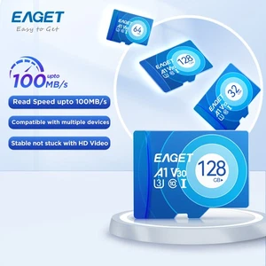 EAGET TF Card 32G 64G 12G 256G Memory Card U3 V30 A1 USH-I C10 Camera MinSD Card - Picture 1 of 15