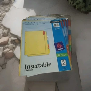 Avery 81000 Insertable 5 tab dividers 4 packs reinforced tabs and edges - Picture 1 of 7