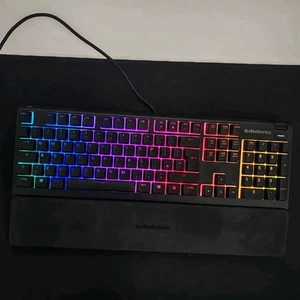 Steelseries Apex 3 Gaming Keyboard Water Resistant Black Wired Rgb Lighting Usb - Picture 1 of 14