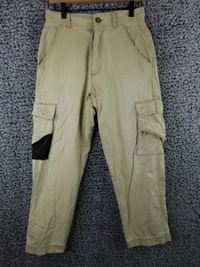 Vintage DC Cargo Pants Men's Size 28 Beige Hong Kong Mesh Pocket - Picture 1 of 13