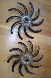 Vintage Rotary Blades Tiller Heads Farm Decor Antique DICON 13.5" Steel or Cast - Picture 1 of 12