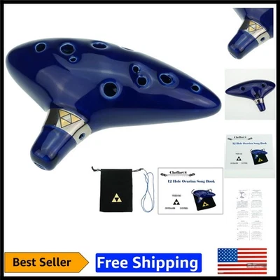 Stylish Blue 12 Hole Ocarina with Strap and Songbook - Create Beautiful Music - Image 1 of 4