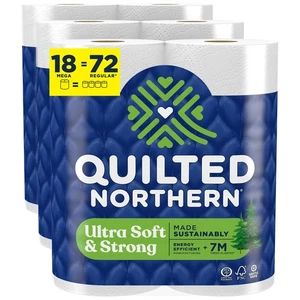 Gestepptes Northern Ultra Soft & Strong Toilettenpapier, 18 Mega Rollen = 72 Normal... - Bild 1 von 7