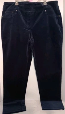 Ruby Rd Pants Womens 14 Plus Corduroy Blue Pull On Stretch High Rise Straight - Image 1 of 4