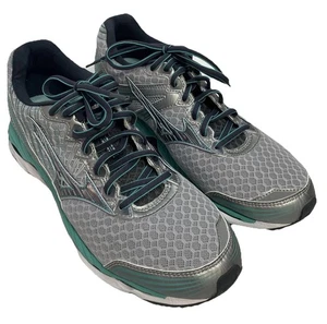 Mizuno Wave Paradox 2 Running Shoes Sneakers Womens 9.5 Aqua Silver Athletic EUC - Picture 1 of 6