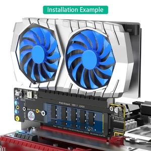 Data Intensive PCIe X16 Splitter Card For Two M.2 NVMe X4+X4 Solid Disk Split - Zdjęcie 1 z 8