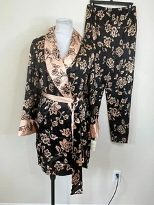 Vtg Victorias Secret Collection 3 Pc Set Robe Vest Pants S/M NEW 1995 Rare - Picture 1 of 22