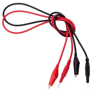 24" Alligator Clip to Breadboard Pin Lead Set, Includes 1 Red and 1 Black Cable - Picture 1 of 4