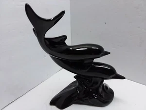 Vantage glossy black dolphins ceramic coffee table centerpieces - Picture 1 of 5