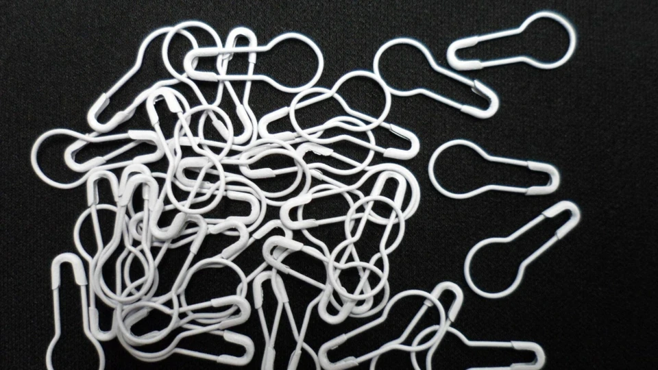 Safety Pins White Pear (Bulb / Calabash) Metal 20mm Pack of 200 - Image 1 of 1