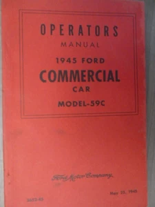 1945 Ford Commercial Car Operators Manual model 59C - Picture 1 of 12